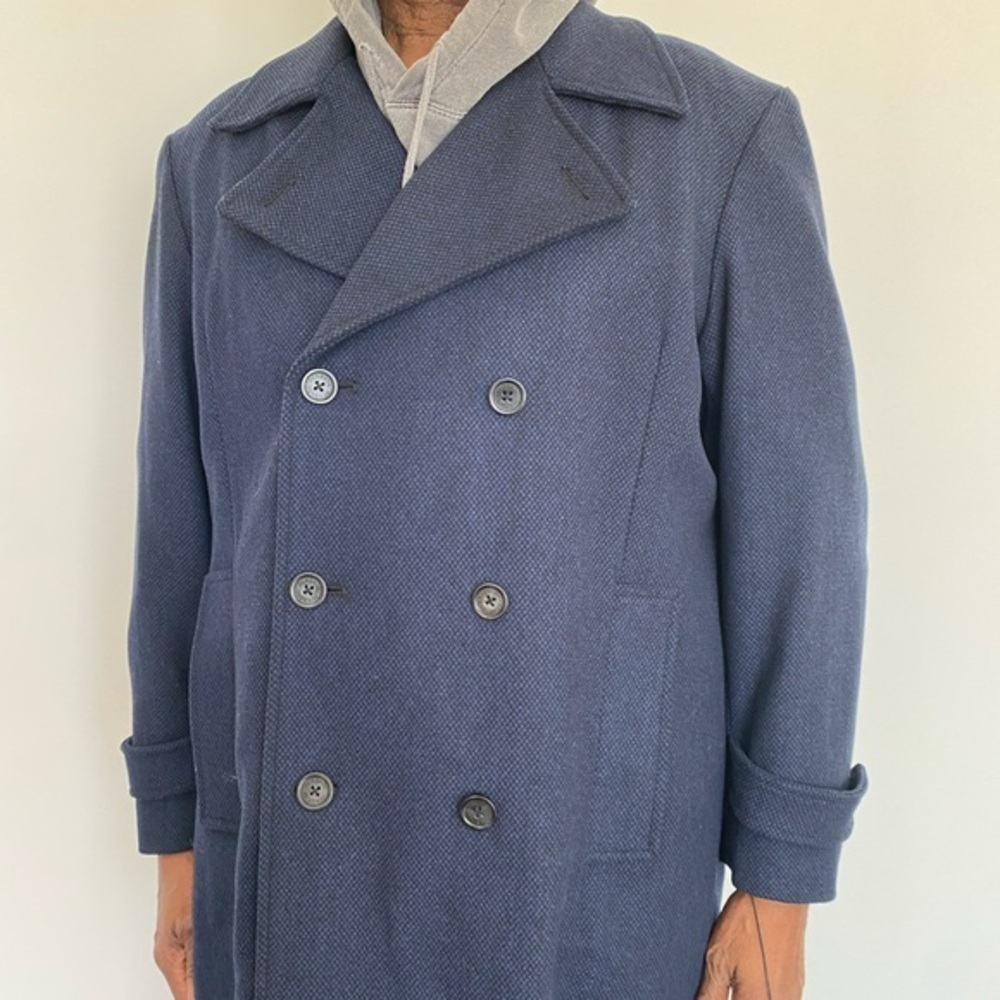 Men’s Jos A Banks Double Breasted Dark Blue Peacoat